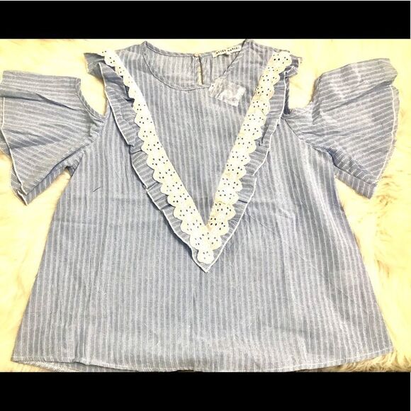 Cold shoulder peasant blouse - Picture 1 of 5